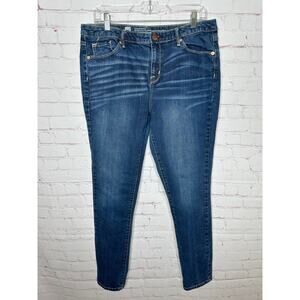 Mossimo Dark Wash Curvy Skinny Jeans Mid Rise Womens 12R Denim